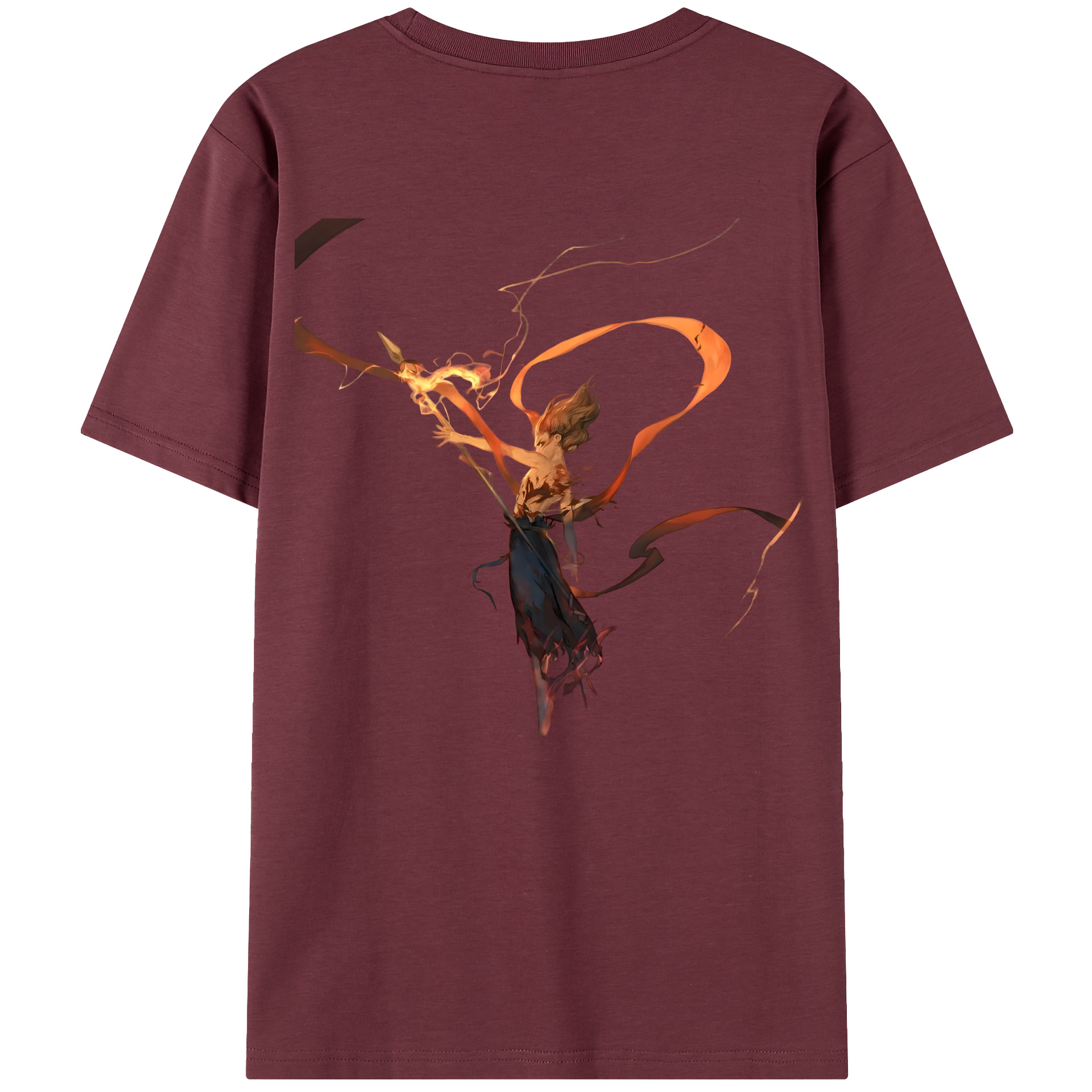 （画像用） Ne Zha 2 ナタ 魔童の大暴れ 綿100％半袖Tシャツ（背面プリント）